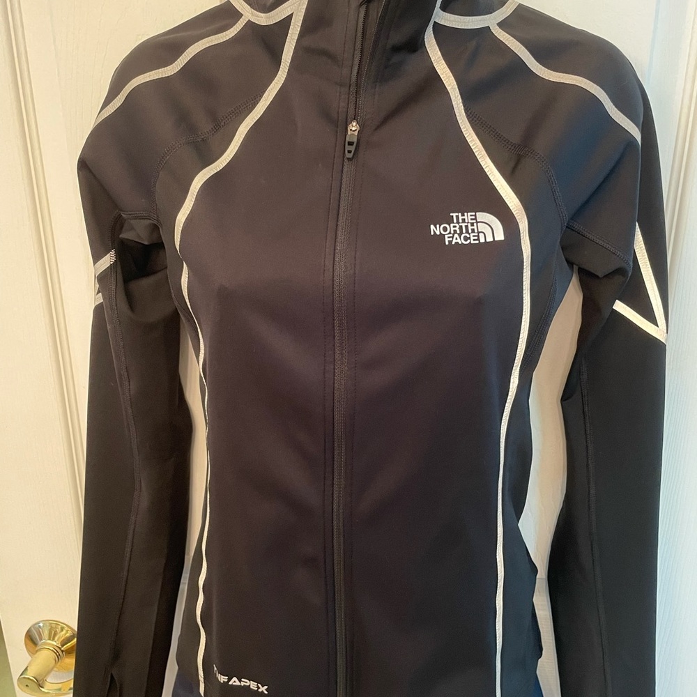Black TNF reflective Apex jacket